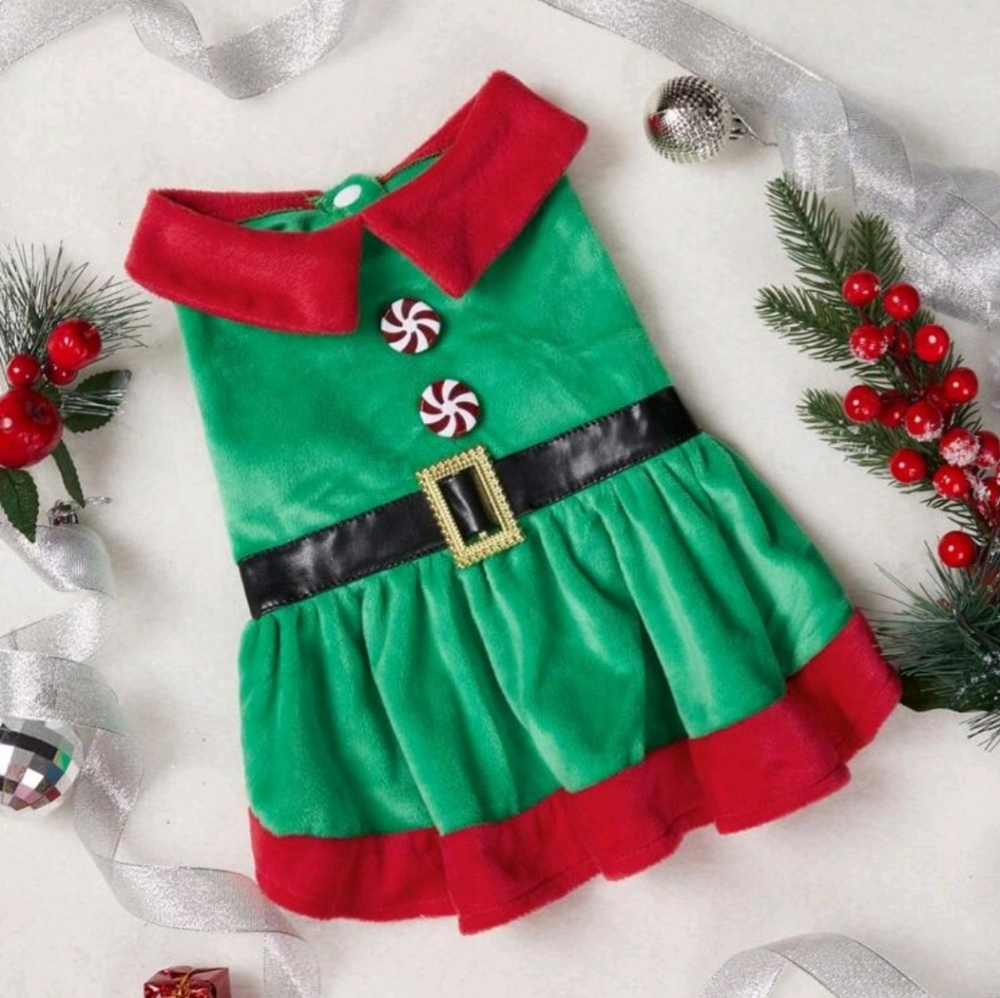 New Pet Peppermint Elf Dress